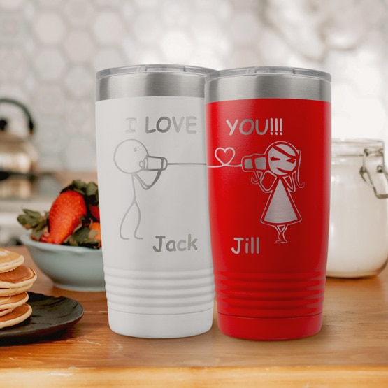 Couple Love Tumbler Set on Table