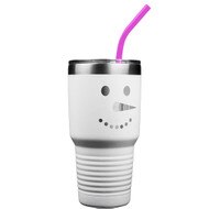 Custom White Snowman Tumbler - 30oz