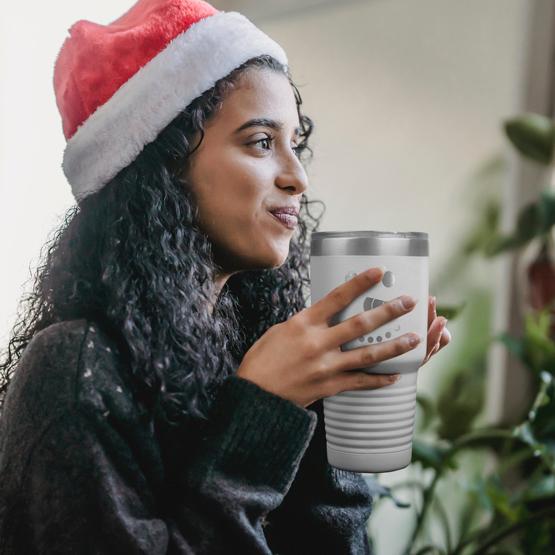 Snowman Tumbler held by Woman