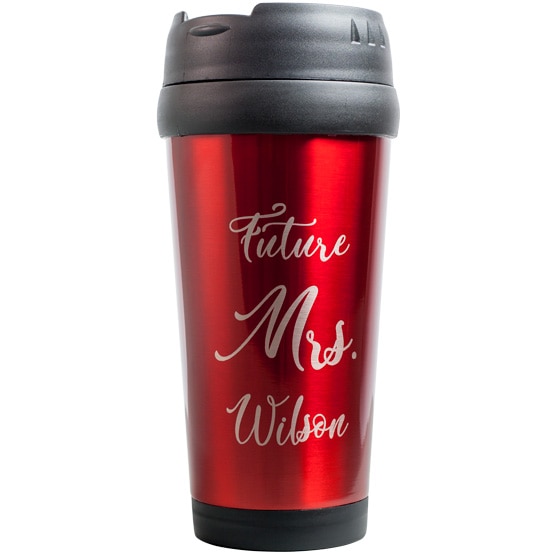 Custom Red Travel Mug - 16 oz