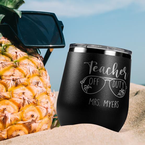 Teacher Off Duty Tumbler on Beach