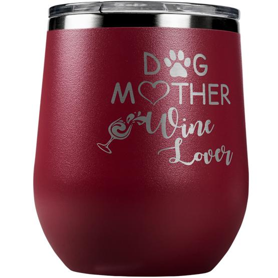 Dog Lover Maroon Tumbler on Table