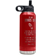 Custom Bonus Dad Red Water Bottle