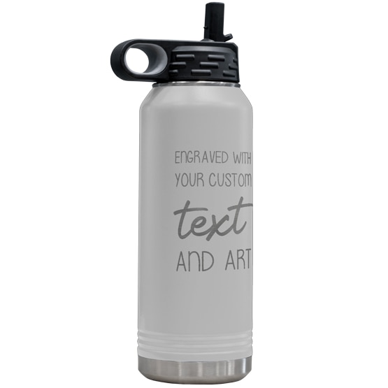 Custom Water Bottle - White