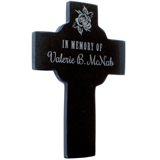 Custom Granite Cross, Memorial Cross, Engraved Celtic Cross. Engraved with your message and art or picture.