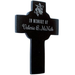Custom Celtic Black Granite Cross