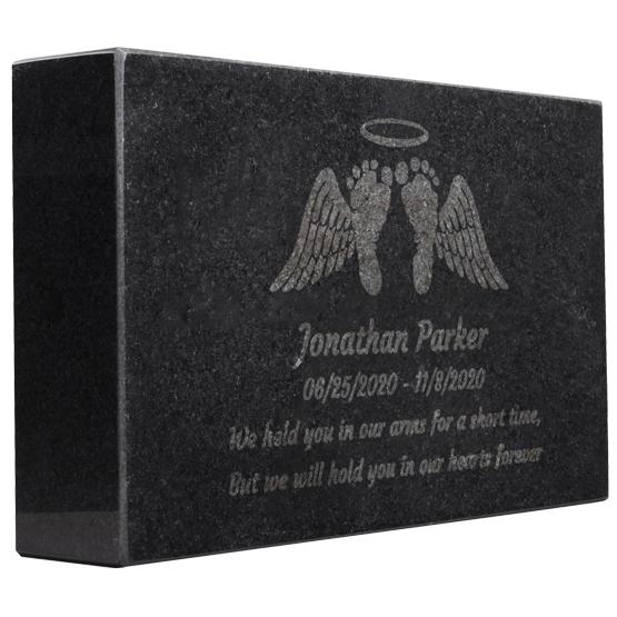 Custom Hold You in our Hearts Forever Infant Headstones. Engraved with your loved one's information.