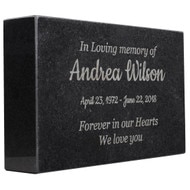 Custom In Loving Memory Black Granite Memorial, Granite Headstones. Engraved with your loved one's information.