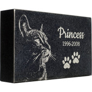 Custom Cat Granite Headstone