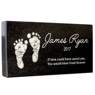 Custom Infant Headstone, Granite Infant Memorial, Infant Grave Markers. Engraved with your message and art or picture.