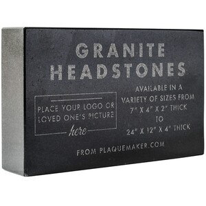 Custom Granite Headstone Memorial, Engraved Granite Markers. Engraved with your message and art or picture.