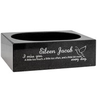 Personalized Memorial Granite Flower Planter. Engraved with your message and art or picture.