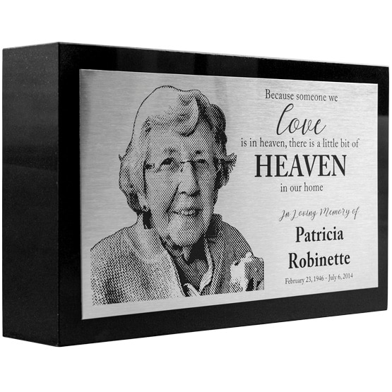 Custom Stainless Steel Headstone, Stainless Steel Memorial Plaque. Engraved with your message and art or picture.