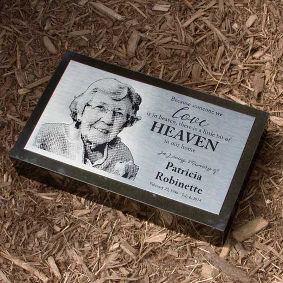 Stainless Steel Headstone in Grass