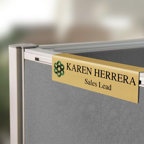 Gold Cubicle Name Plate on Cubicle