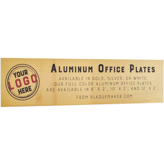 Custom Name Plate - Ships Today, Aluminum Name Plate Ship Same Day. Printed with your name, title, and logo.