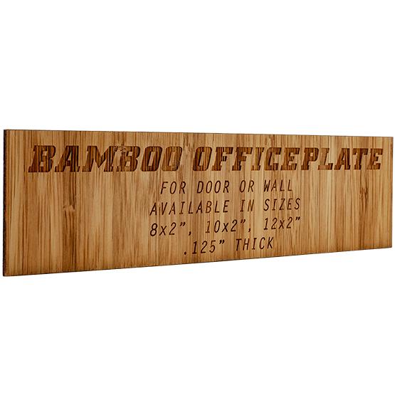 Custom Name Plate - Bamboo Office Plate, Wooden Name Plate. Engraved with your name, title, and logo.