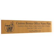 Custom Name Plate - Bronze Office Name Plate, Engraved Name Plate. Engraved with your name, title, and logo.