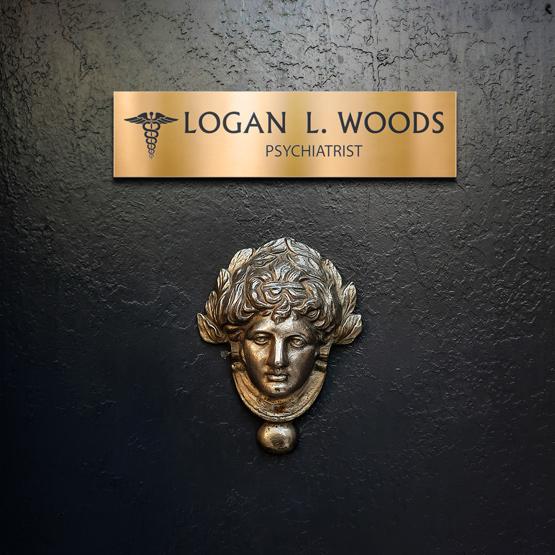 Custom Bronze Office Plate on Door