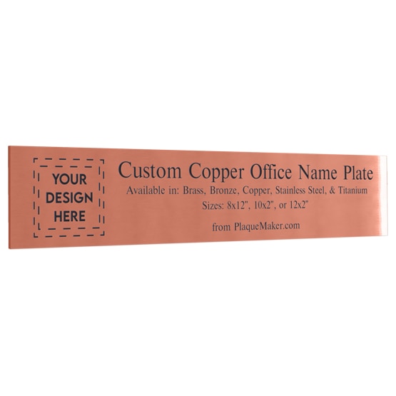 Custom Copper Metal Office Plate