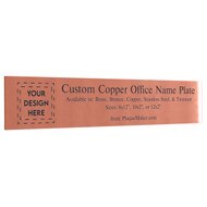 Custom Name Plate - Copper Office Name Plate, Engraved Name Plate. Engraved with your name, title, and logo.