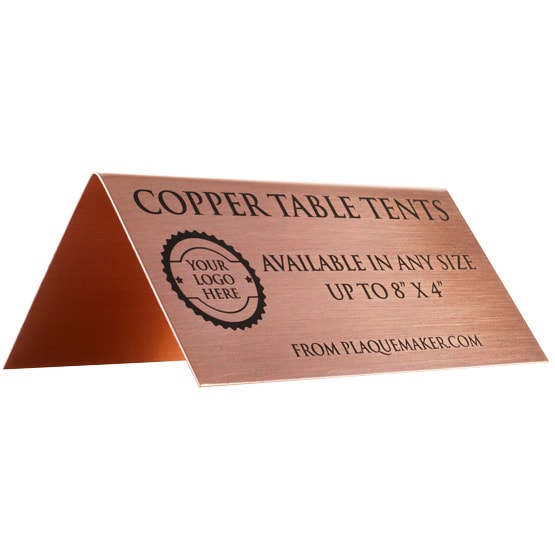 Custom Engraved Copper Table Tent