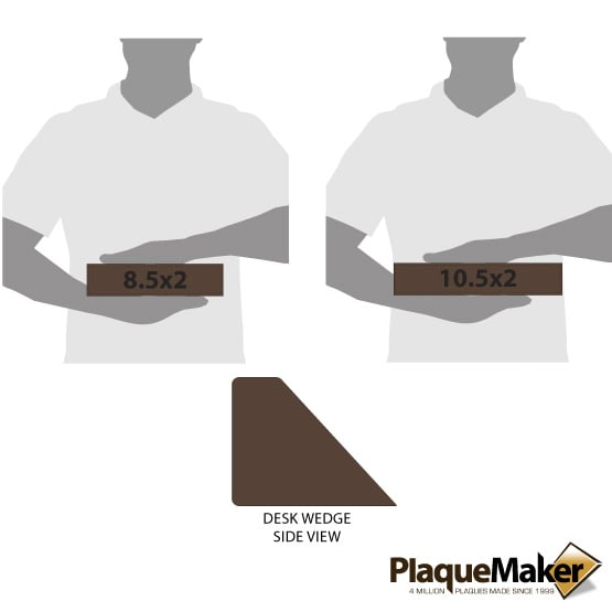 Dark Brown Leatherette Desk Wedge Size Comparison