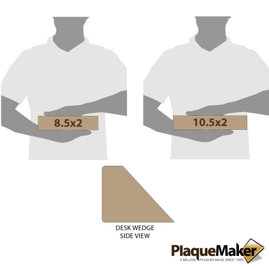 Light Brown Leatherette Desk Wedge Size Comparison