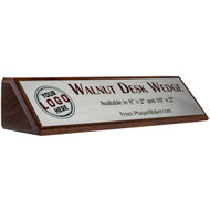 Custom Walnut Desk Wedge Name Plate