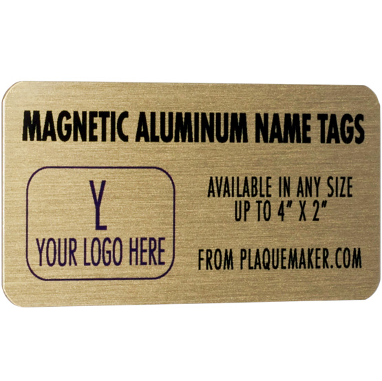 Customizable Bronze Name Tags - Up to 4x 2, PlaqueMaker