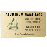 Custom Gold Aluminum Name Tags