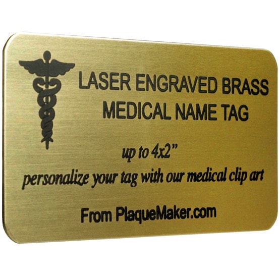 Custom Brass Medical Name Tag