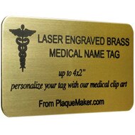 Custom Brass Medical Name Tag