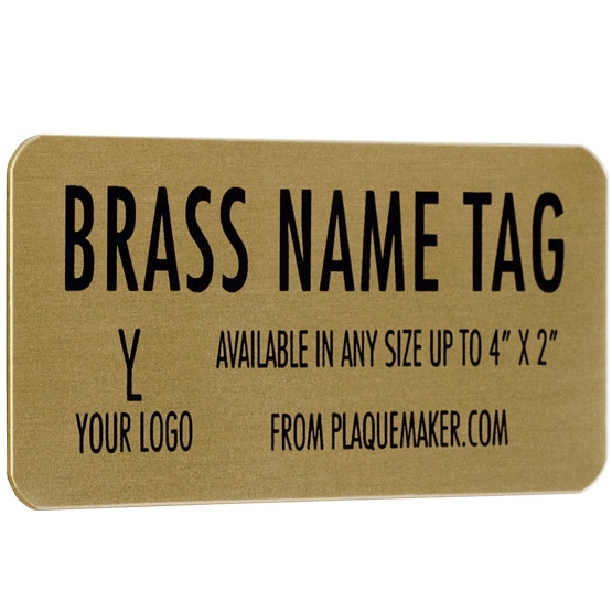 Custom Name Tags with Logo - Brass Engraved Name Tags