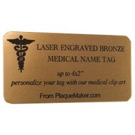 Custom Bronze Medical Name Tag