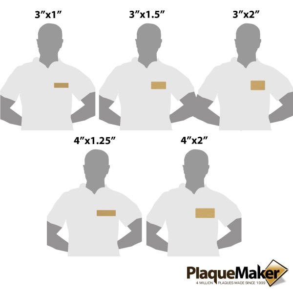 Bronze Medical Name Tag Size Guide