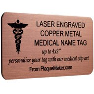 Custom Copper Medical Name Tag