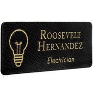 Faux Leather Black Name Tag