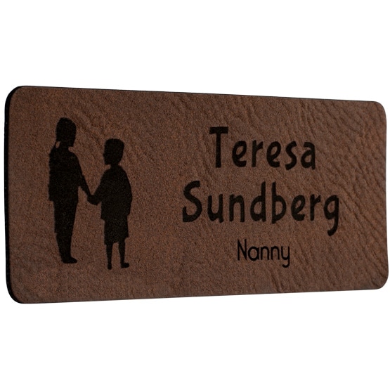 Custom Leather Dark Brown Name Tags