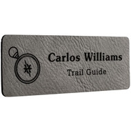Custom Faux Leather Gray Name Tags