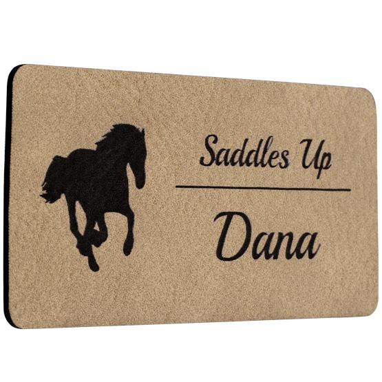 Custom Leather Light Brown Name Tag