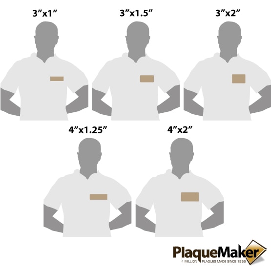 Light Brown Name Tags Size Guide