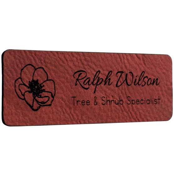 Custom Leather Rose Name Tags