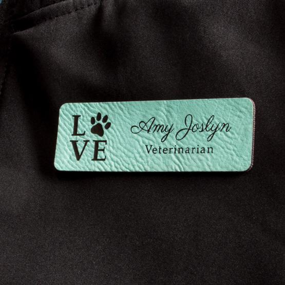 Custom Teal Name Tags on Jacket