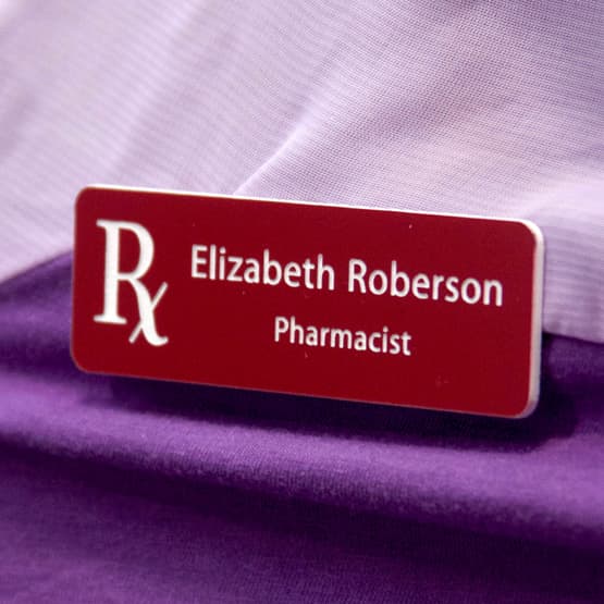 Plastic Medical Name Tag on Shirt