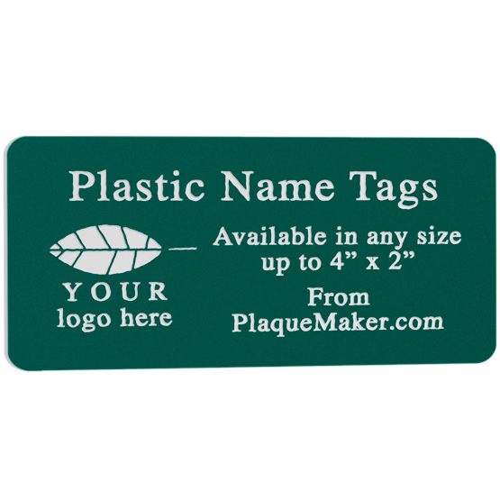 Custom Green Plastic Name Tag