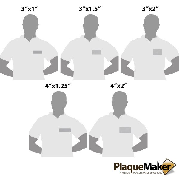 Stainless Steel Name Tag Size Guide