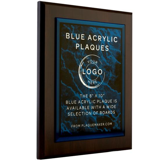 Custom Blue Acrylic Plaque on Board