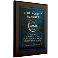 Custom Blue Acrylic Plaque on Board
