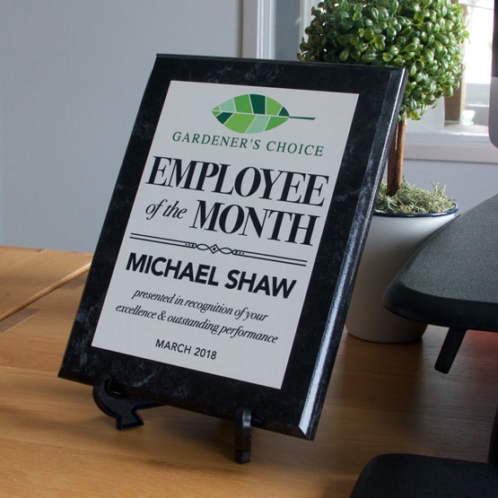 Employee of the Month Plaque Easel